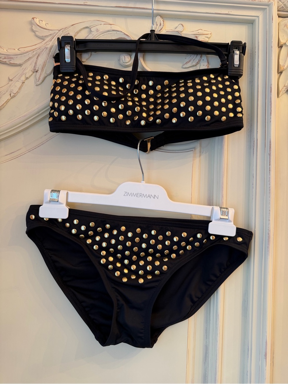 Juicy Couture Black Bikini with Gold Studs Size S